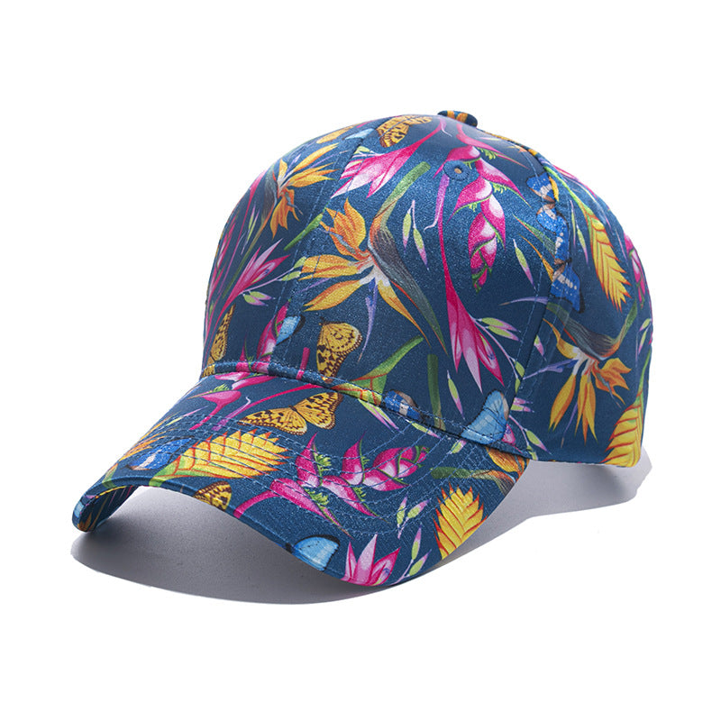 Tapa de béisbol de estampado de flores de poliéster al por mayor